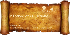Mladoniczki Aranka névjegykártya