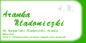 aranka mladoniczki business card